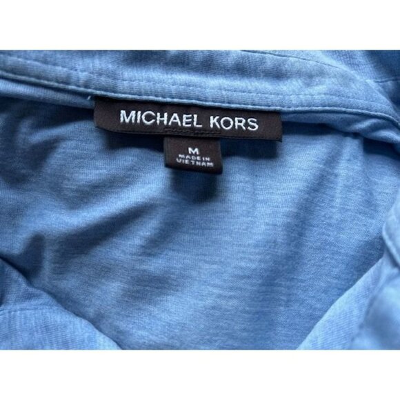 Men's Michael Kors Blue Cotton Polo Size Med - Picture 5 of 5